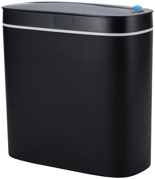 Sooyee 14 litres Automatic Bathroom Trash Can with lid,3.6 Gallon Touchless Trash Can or Kick for Kitchen,Office,Bedroom,Bathroom,Living Room,Black