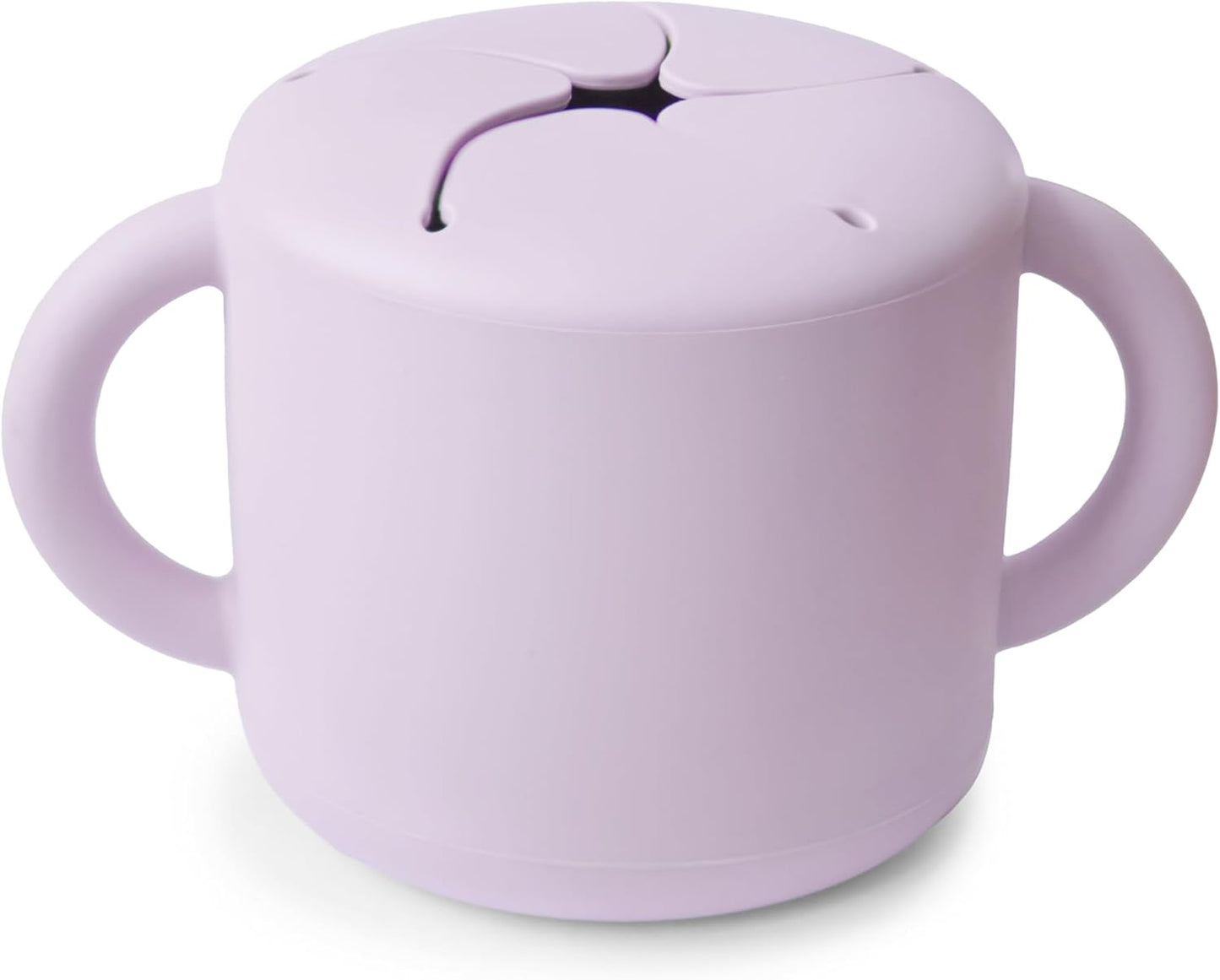 mushie Silicone Snack Cup | Spill Proof Food Container for Toddler and Baby (Soft Lilac)