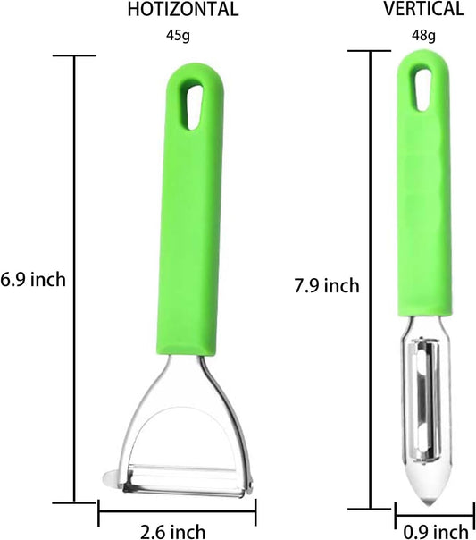 Vegetable peeler, kitchen stainless steel 2-piece set, equipped with ultra sharp stainless steel blades and comfortable grip, potato peeler, carrot peeler, apple peeler, kitchen peeler