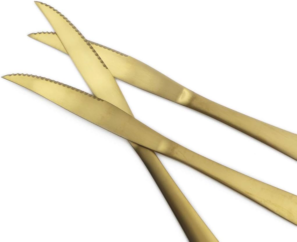 Gugrida Luxury 18/10 Stainless Steel Flatware Set Matte Black Silverware Set