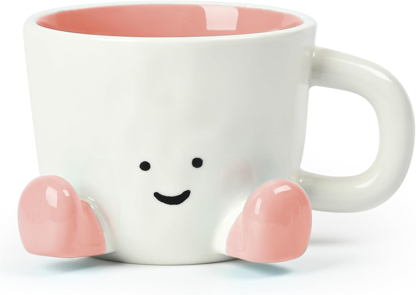 Coffee Mugs,Cute funny Mug For Women, 380ml Unique Ceramic Coffee Tea Cups, Office Mug Gift (pink)