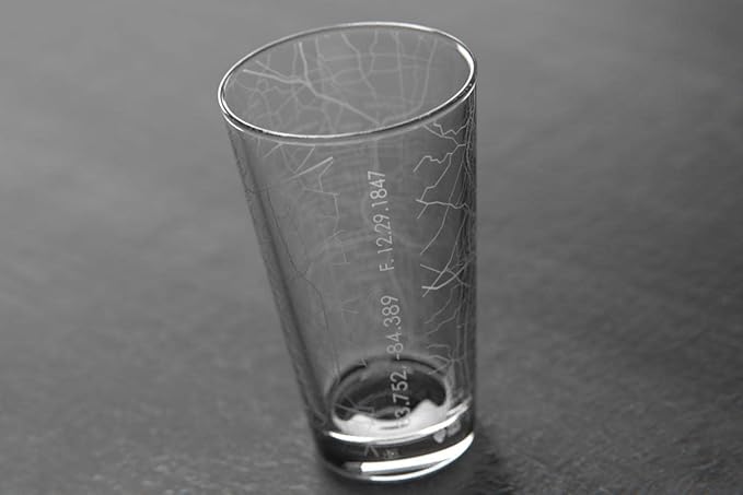Well Told Engraved Atlanta Georgia Map Pint Glass, Etched Beer Gift (16 oz, Clear) City Map Pint, Custom City Glassware, Gifts For Beer Lovers