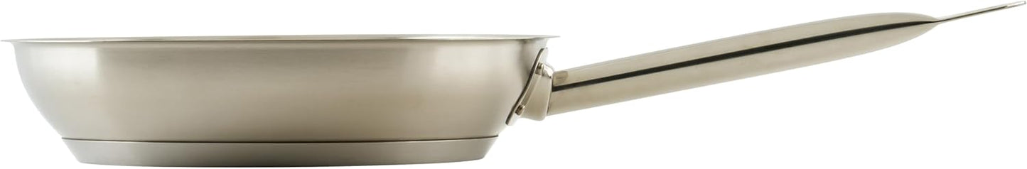 Winco Commercial-Grade Stainless Steel Fry Pan, Natural Finish, 9.5"