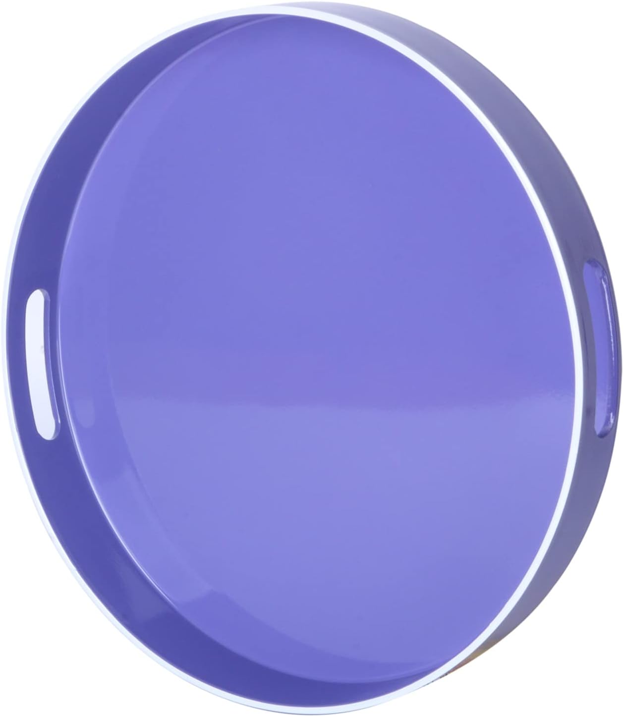 Zosenley Decorative Tray, Plastic Tray with Handles, Modern Vanity Tray and Serving Tray for Ottoman, Coffee Table, Kitchen and Bathroom, Size 13" (Pale Purple)