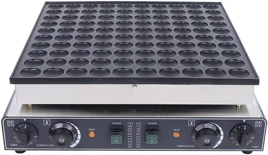 110V Pancake Making Machine 100PCS 3400W Commercial Electric Nonstick Waffle Maker, with 2 Thermostats & 2 Timers Separate Control, for Home Kitchen Restaurant Bakery Leisure Snack Bar