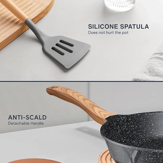 Non-stick Die-cast Deep Frying Pan Set Skillet Set Egg Omelette Pan (6)