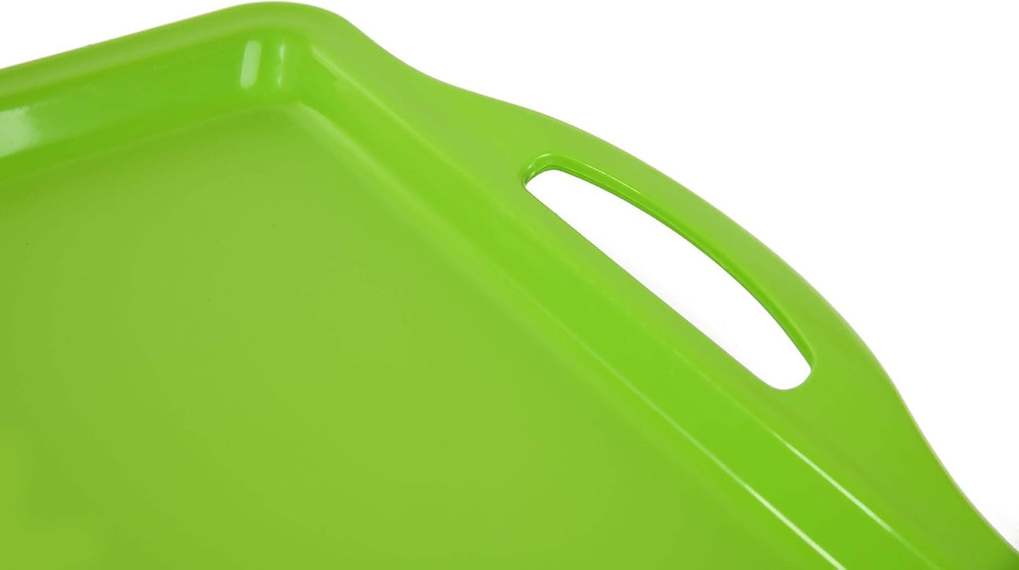 Mintra Home Large Unbreakable Plastic Rectangular Serving Tray/Platter with Handle 14 Inch Green - 6pack