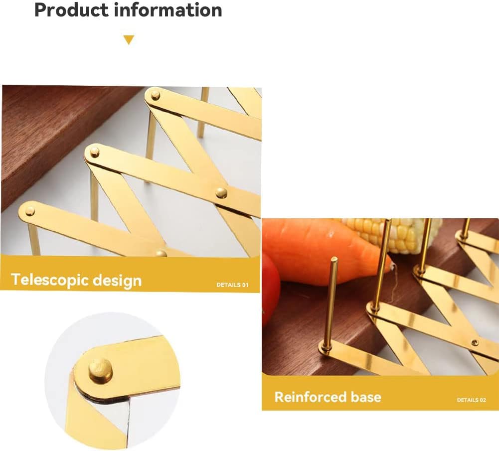 2Pcs Gold Stainless Steel Plate Rack, Glass lid Plate Organizer, Displayable Collapsible Pot lid Plate Premium Display Rack, Kitchen Essentials