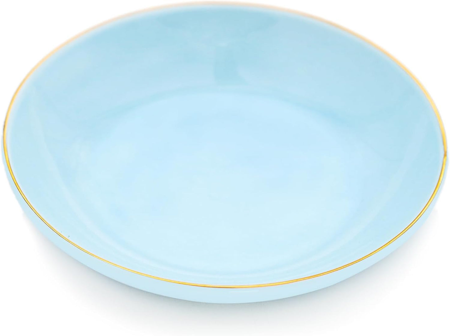 4.75" Ceramic Jewelry Tray, Small Ring Dish Holder Trinket Tray, Catch All Trays for Ring Earring Necklace Key, Christmas Gifts for Women Girls (Light Blue)