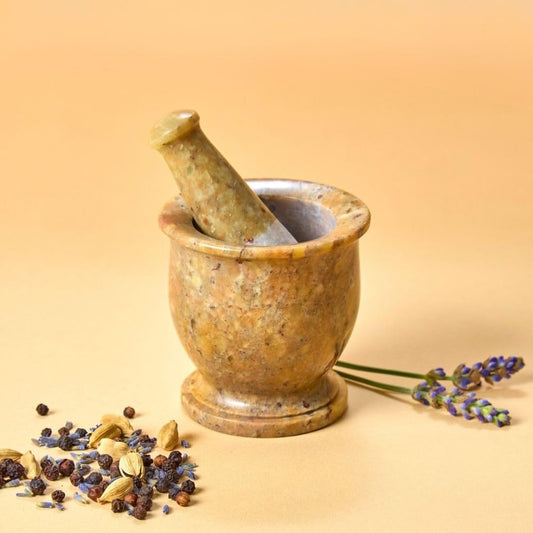 Mini Mortar Pestle Set, Kitchen Tools, Kitchen Countertop Decor, Grinding, Crushing, Herbs, Garlic, Nuts, Spices, Rustic Style, Handcrafted, Made from Soapstone, Natural Beige