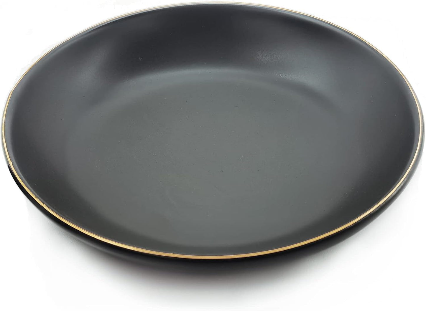 4.75" Ceramic Jewelry Tray, Small Ring Dish Holder Trinket Tray, Catch All Trays for Ring Earring Necklace Key, Christmas Gifts for Women Girls, Black