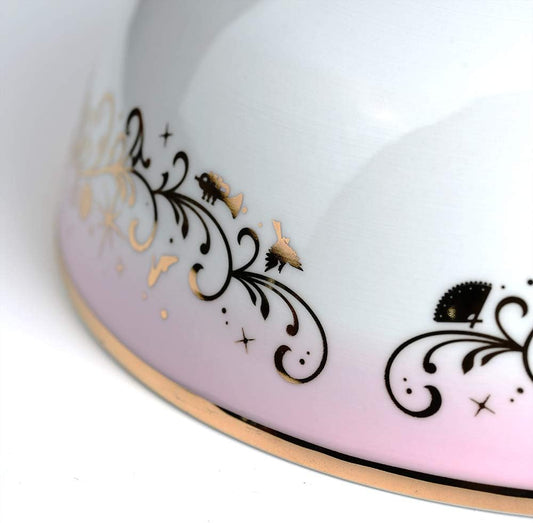 Disney Princess 10.5" Porcelain Ceramic Serving Bowl with Gold Detail