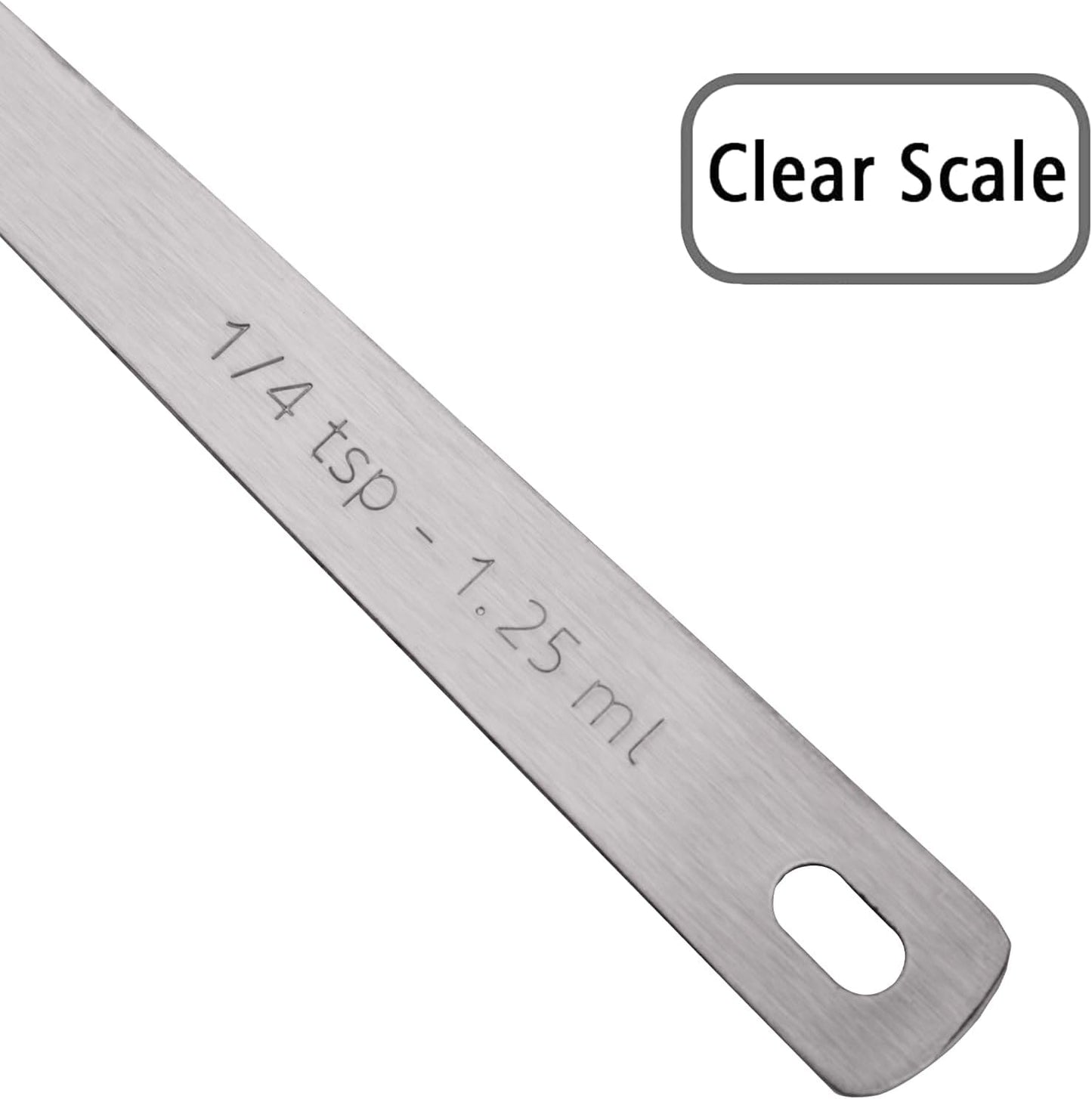 2PCS 1/4 Teaspoon(1/4tsp, 1/12tbsp, 1.25ml) Single Tiny Square Bowl Measuring Spoon, Small Individual Stainless Steel Measure Spoons Only