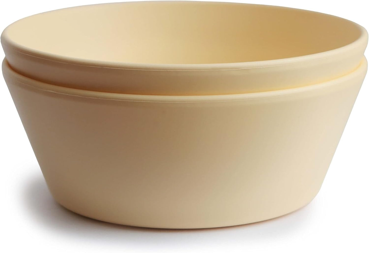 mushie Round Dinnerware Bowls for Kids | Made in Denmark, Set of 2 (Daffodil)