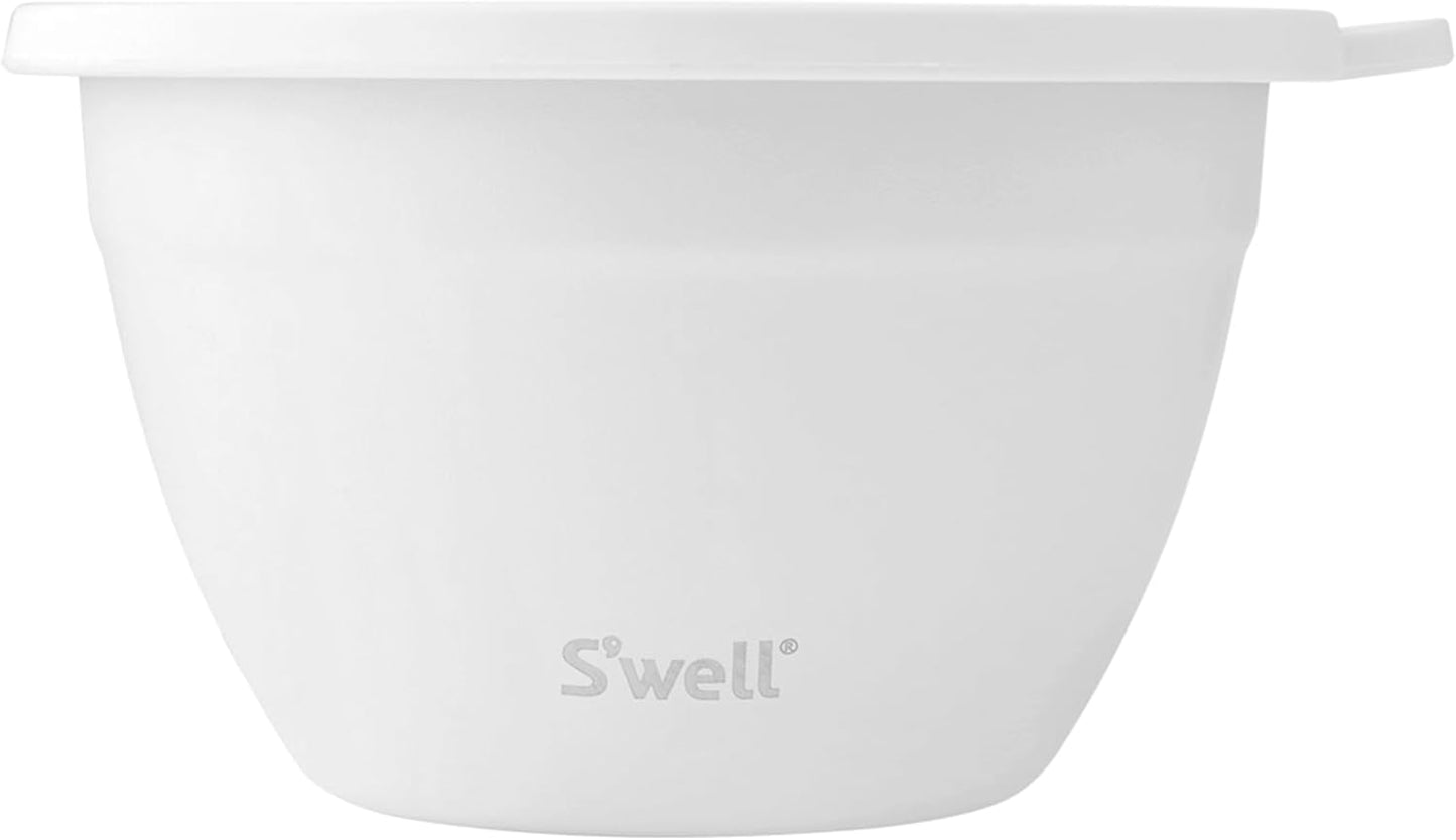 S'well Stainless Steel Salad Bowl Kit 64oz, Moonstone, Comes with 2oz Mini Canister and Removable Tray for Organization, Leakproof, Easy to Clean, Dishwasher Safe