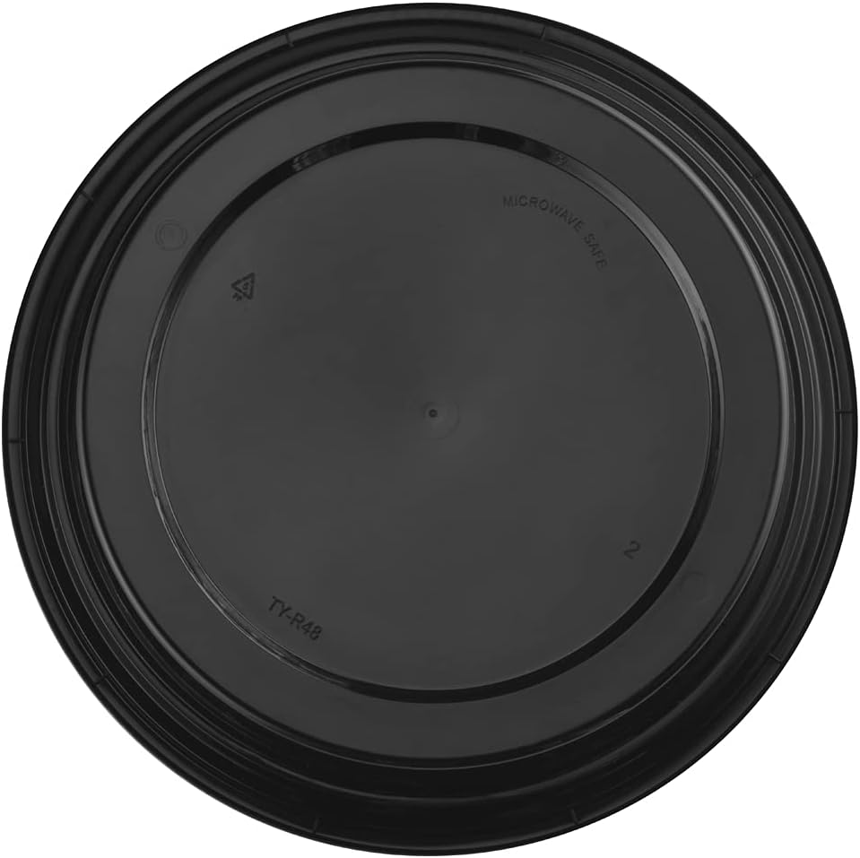 TIYA Food Containers – 48 oz Bulk 150 Pack with Lids – Plastic Food Storage To-Go Round Bowls – Reusable, Microwavable, Dishwasher Safe – Leak-Proof and Great for Meal Prep - BPA-Free