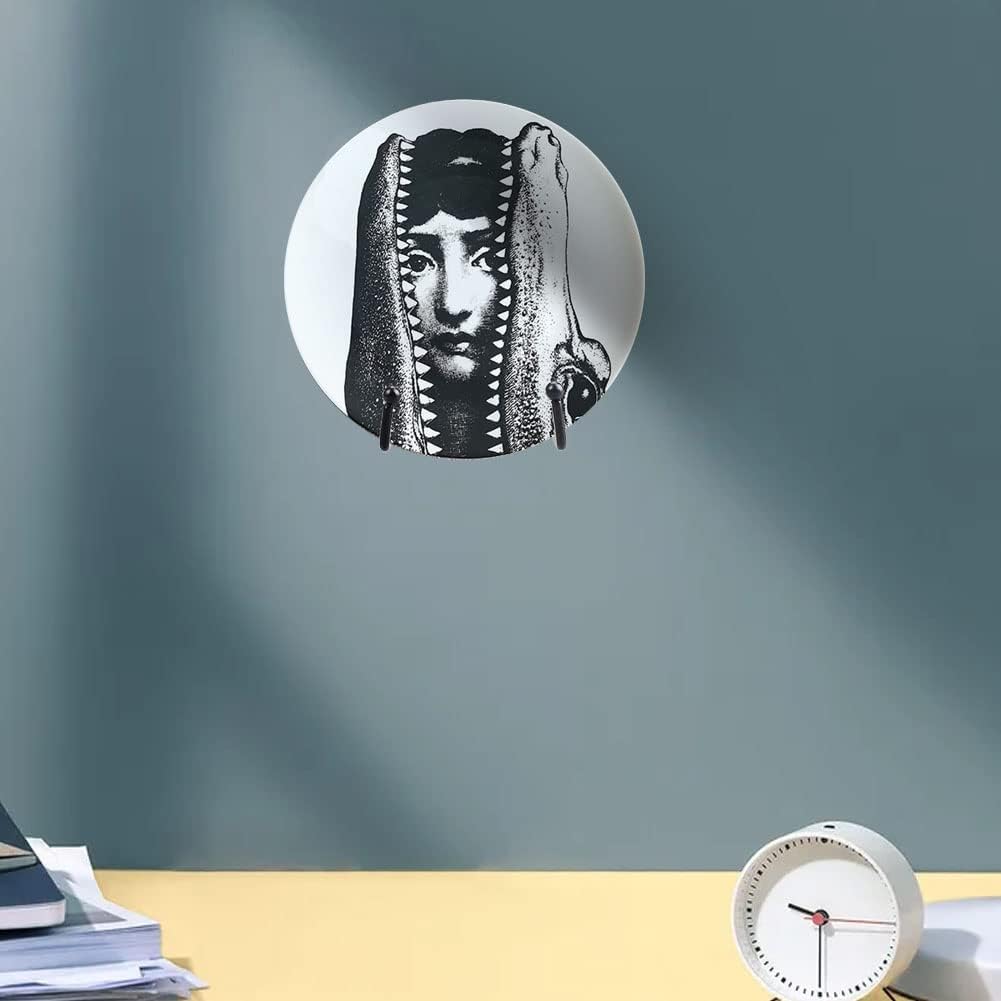 YY YEARCHY Plate Stand Holder for Wall 8 Pieces Hanging Display Rack Art Hanger Metal Easel Photo Holder Books Bowls Platters