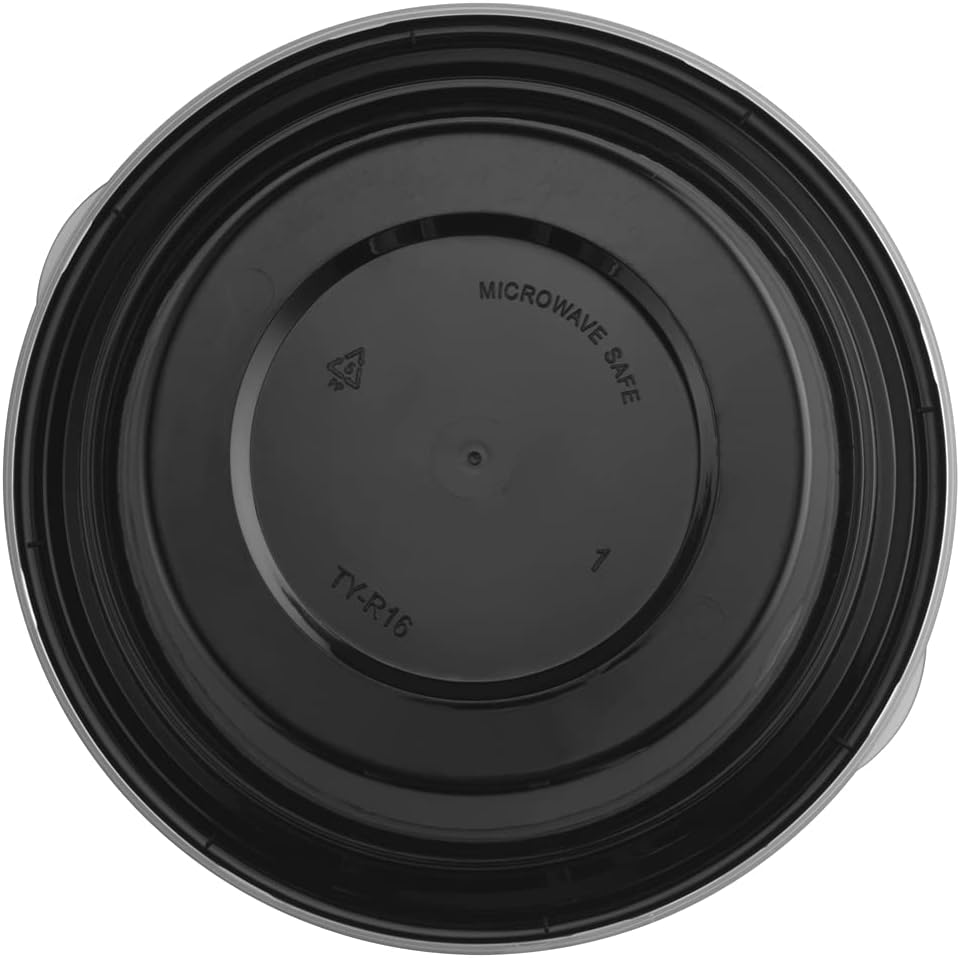 TIYA Food Containers – 16 oz Bulk 150 Pack with Lids – Plastic Food Storage To-Go Round Bowls – Reusable, Microwavable, Dishwasher Safe – Leak-Proof and Great for Meal Prep – BPA-Free