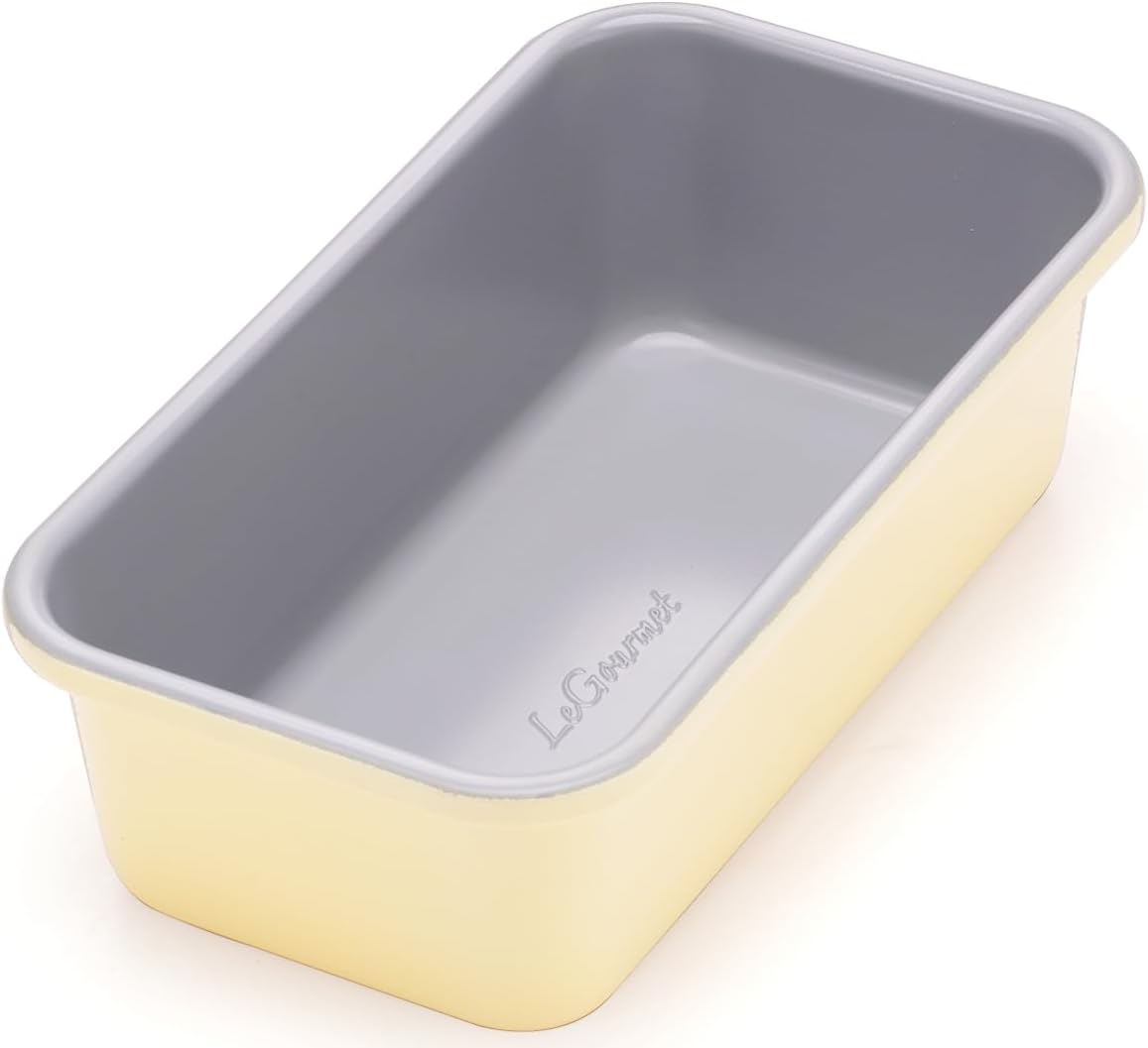 LeGourmet Nonstick Bread Loaf Pan 9 X 5 Inch, Ceramic Coating, Non-Toxic, Rust Resistant Aluminized Steel, Perfect 1 lb Baking Dish for Meatloaf, Pound Cake & Brownie (Butter)