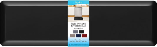 4/5 Inch Thick Kitchen Mat Anti Fatigue Mat Kitchen Rugs Kitchen Decor Non-Slip, Stain Resistant, Waterproof Kitchen Mats Desk Mat for Kitchen, Office, Workshop, Black, 17'' x 60''