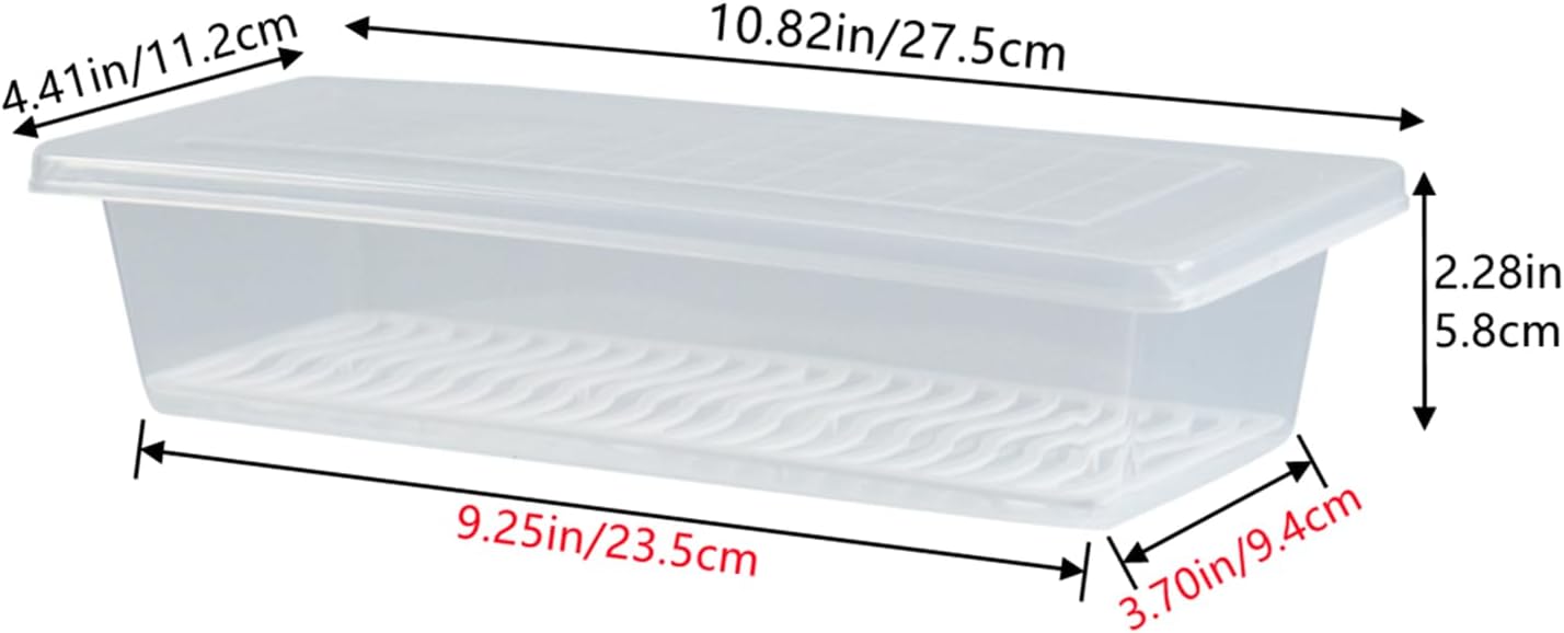 Food Storage Container, Plastic Food Containers with Removable Drain Plate and Lid, Stackable Portable Freezer Storage Containers - Tray to Keep Fruits, Vegetables, Meat and More (4,Small)