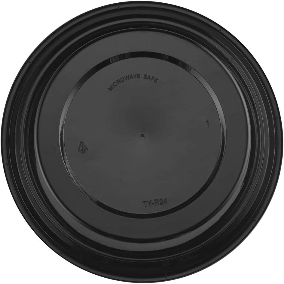 TIYA Food Containers – 24 oz Bulk 150 Pack with Lids – Plastic Food Storage To-Go Round Bowls – Reusable, Microwavable, Dishwasher Safe – Leak-Proof and Great for Meal Prep – BPA-Free