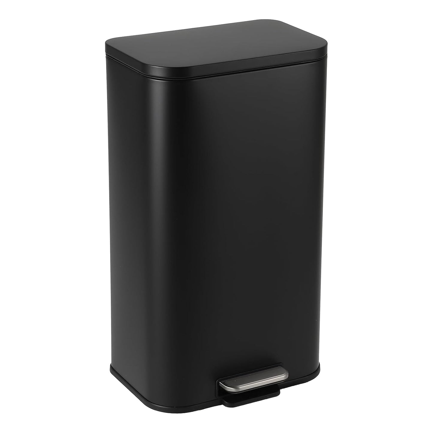 Garvee 13.2 Gallon Trash Can for Kitchen, Stainless Steel Step Trash Can with Soft-Close Lid & Removable Inner Bucket, Rectangular Garbage Can for Office Bathroom Living Room, Black