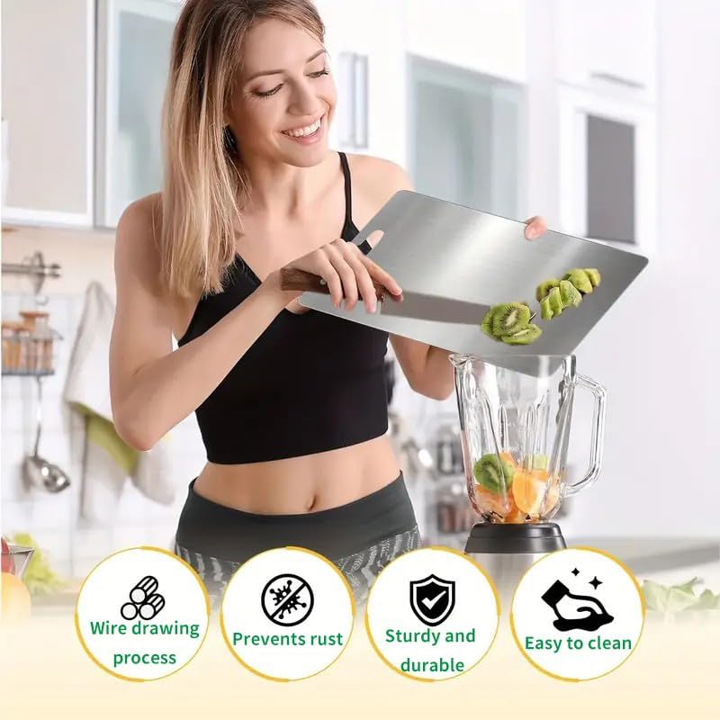 Katuchef Titanium Cutting Board - New Upgrade 100% Pure Titanium Cutting Boards for Kitchen Double Sided Non Toxic Cutting Board,Hygiene Durable Dishwasher Safe Chopping Board (3PC:S+M+L)