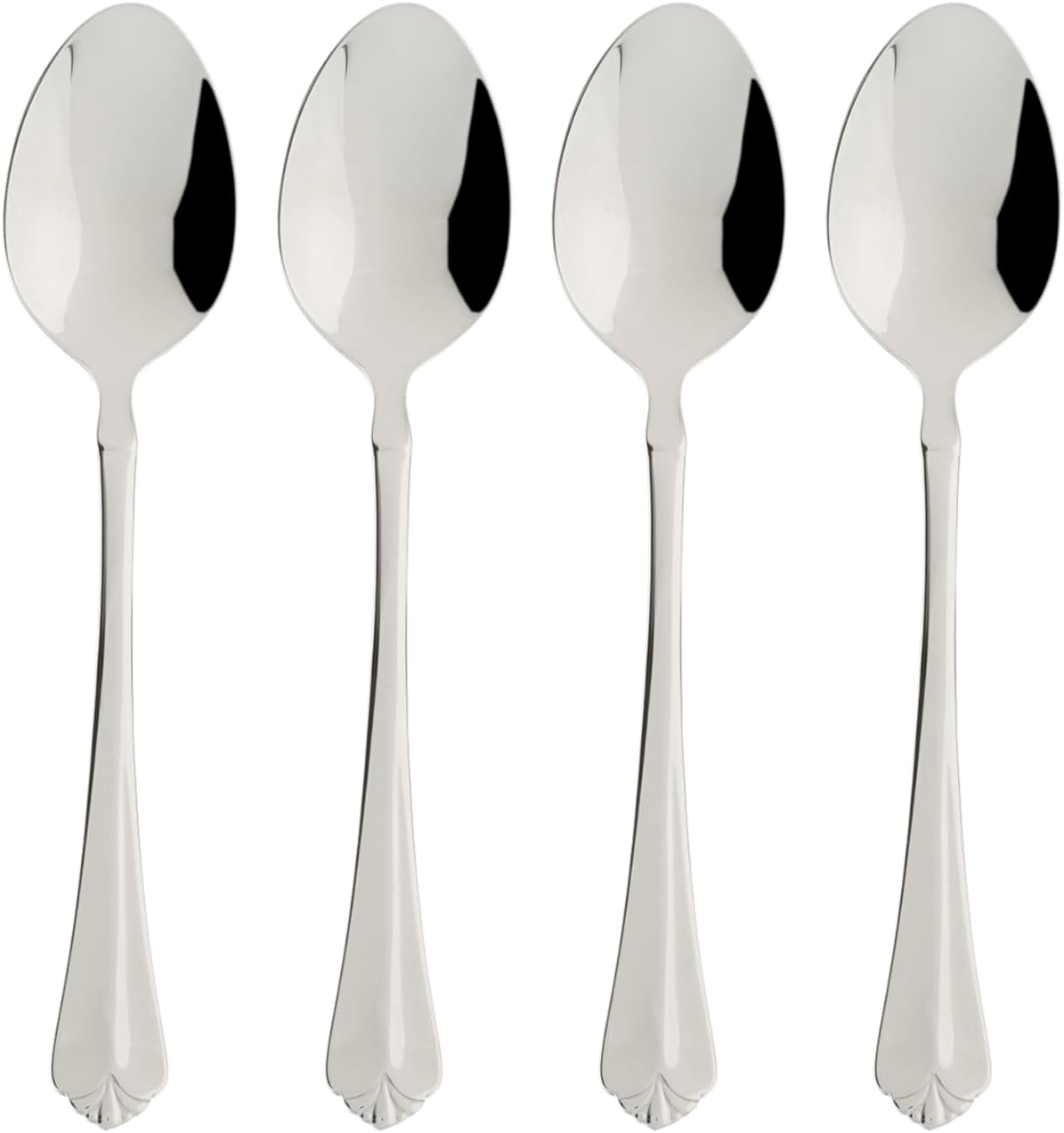Oneida Silverware Set, Juilliard Fine Flatware 4-Piece Teaspoon Set, Service For 4, Rust Resistant 18/10 Stainless Steel, Dishwasher Safe, Mirror Finish, Home And Kitchen Utensils (Silver 4 Piece)