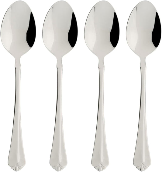 Oneida Silverware Set, Juilliard Fine Flatware 4-Piece Teaspoon Set, Service For 4, Rust Resistant 18/10 Stainless Steel, Dishwasher Safe, Mirror Finish, Home And Kitchen Utensils (Silver 4 Piece)