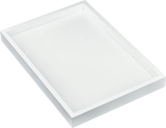 Bam & Boo Natural Bamboo Serving Tray Modern Rectangular (White, 13” x 9" x 1.2") for Food, Drinks, Decor, Vanity in Home, Kitchen, Bathroom, Coffee Table, Bed