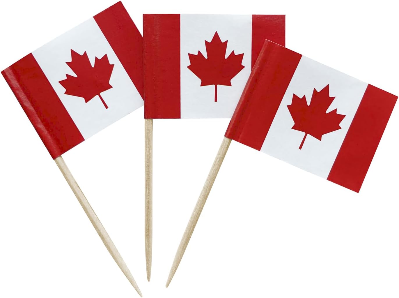100 Pcs Canada Flag Canadian Toothpick Flags, Small Mini Stick Cupcake Toppers Canadian Flags Cocktail Picks