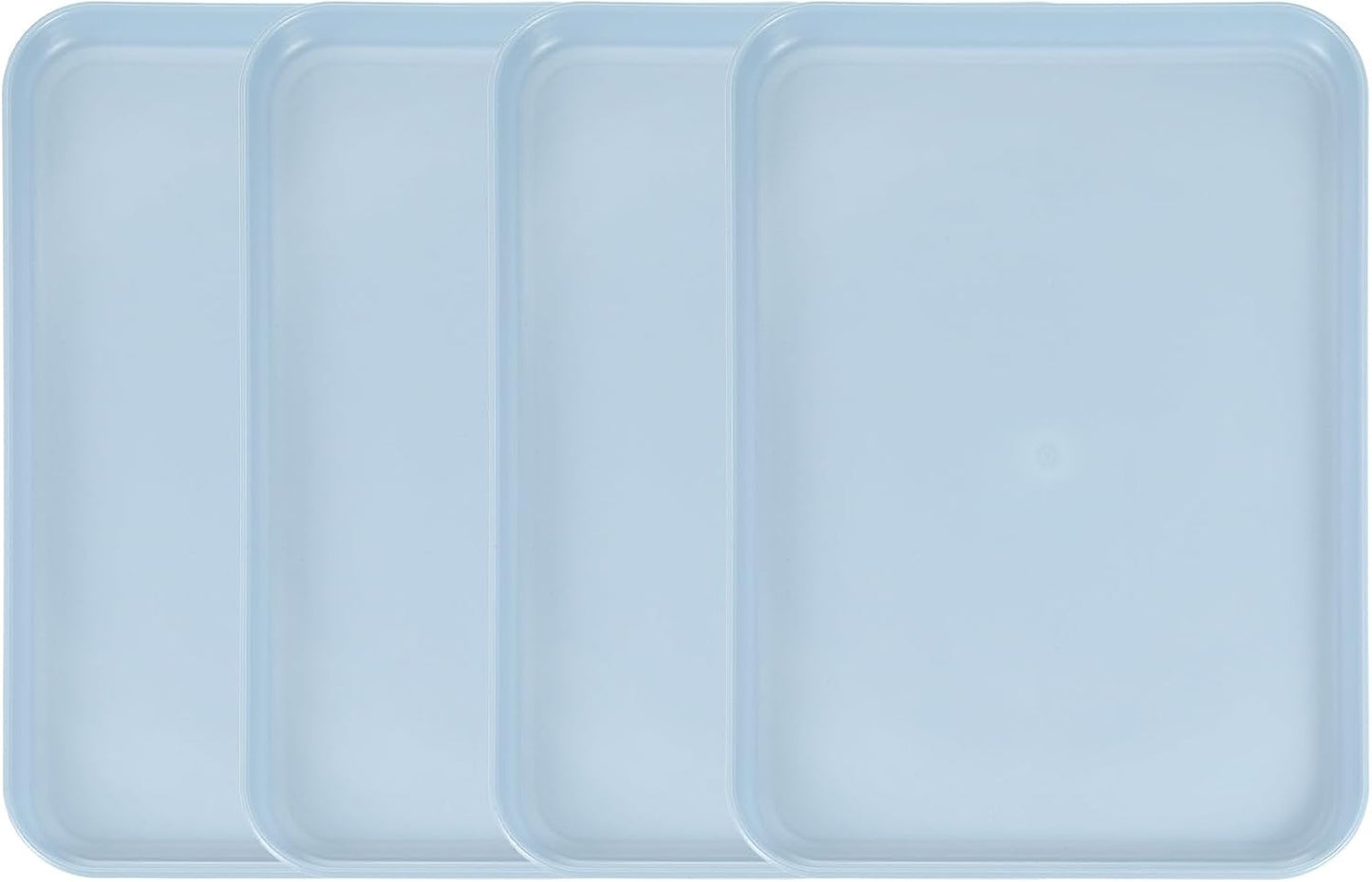 uxcell 4Pcs Plastic Serving Trays, 12.2 x 8.7 Inch Rectangle Food Trays Serving Cafeteria for Kitchen Restaurant Coffee Fruit Burger Lunch Dessert, Gray