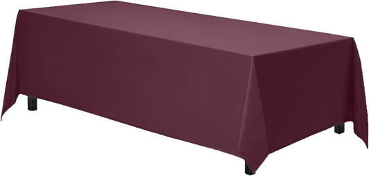 Gee Di Moda Rectangle Tablecloth - 70 x 120 Inch Burgundy Table Cloth for 6 or 8 Foot Rectangle Table - Heavy Duty Washable Fabric - for Buffet Table, Holiday Party, Dinner, Wedding & Baby Shower