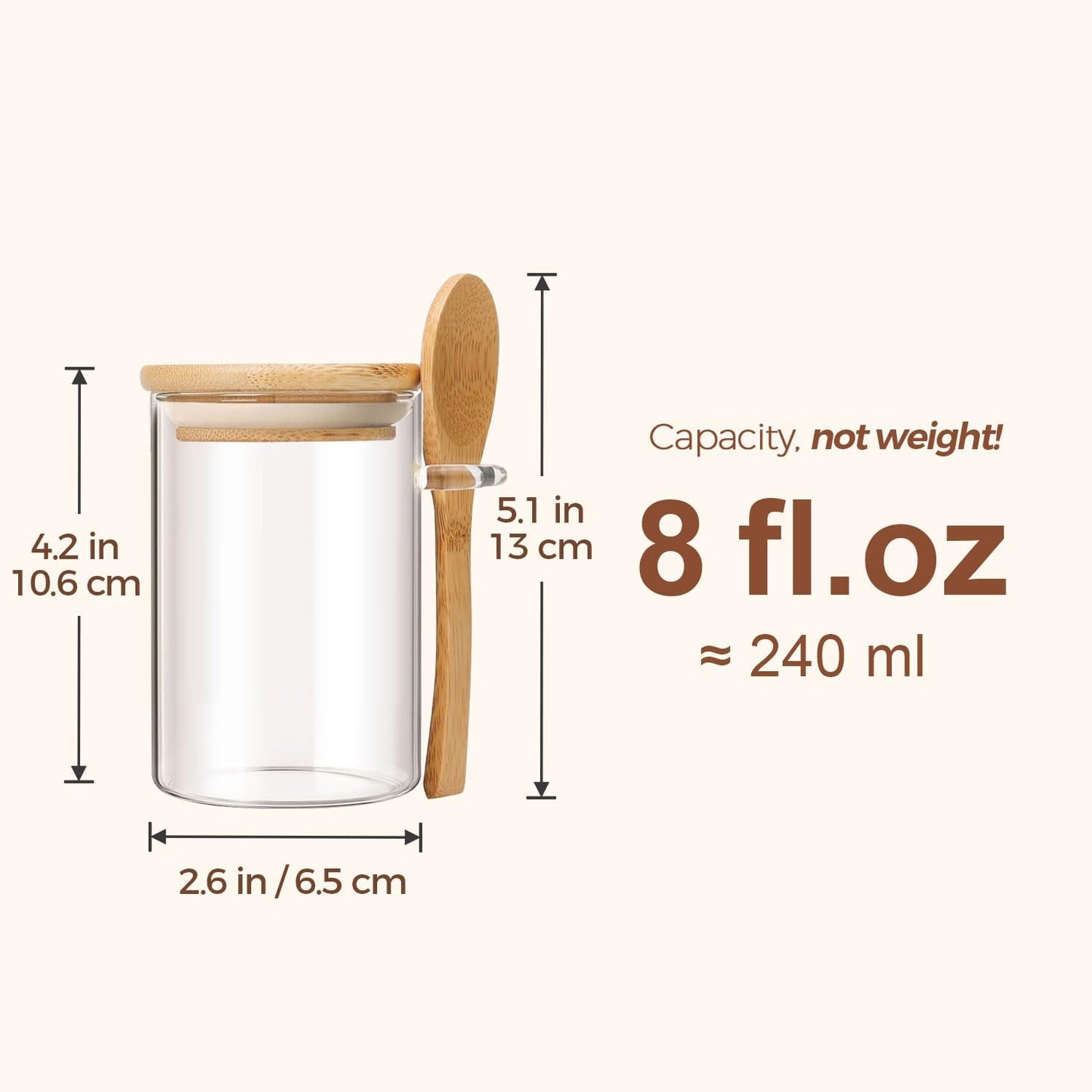 ComSaf 12 Pcs Glass Spice Jars and Spoons, 8oz Glass Containers with Bamboo Lids, Storage Containers with Airtight Lids with 275 Labels for Seasonings, Salt, Loose Leaf Tea Storage