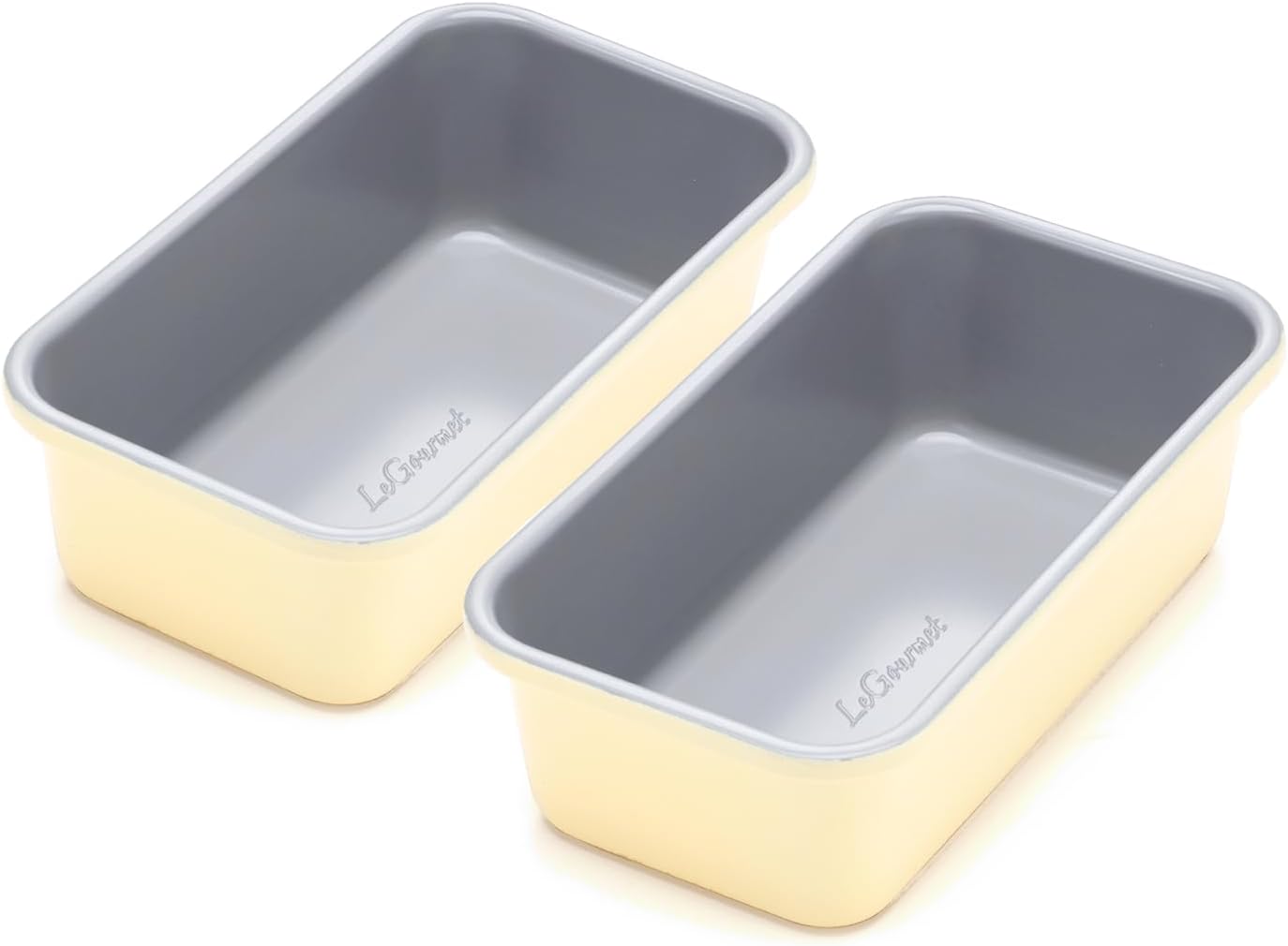 LeGourmet Nonstick Bread Loaf Pan 9 X 5 Inch, Ceramic Coating, Non-Toxic, Rust Resistant Aluminized Steel, Perfect 1 lb Baking Dish for Meatloaf, Pound Cake & Brownie (Butter 2pcs)