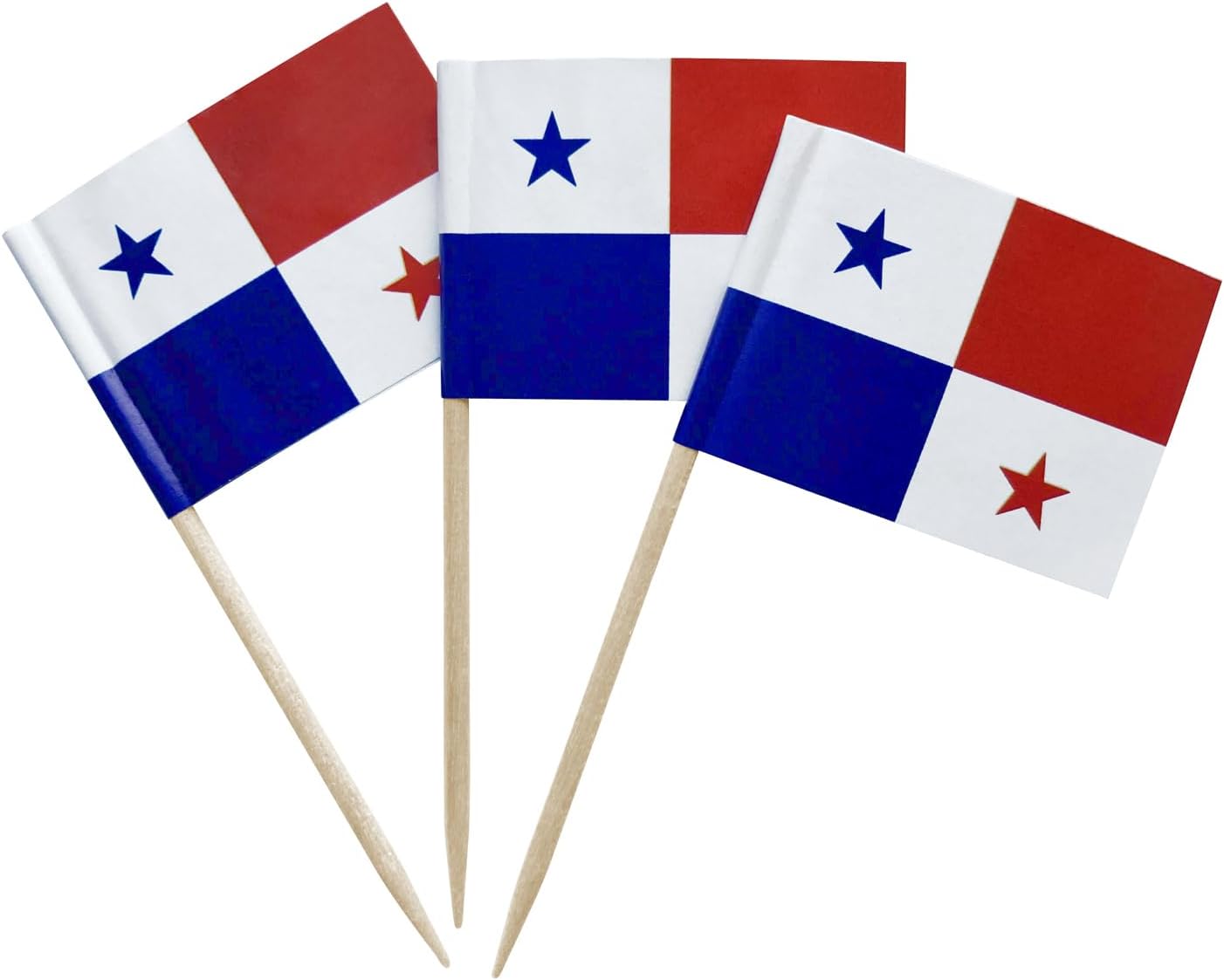 100PCS Panama Flag Panamanian Small Toothpick Flag Decor Mini Cupcake Toppers Cocktail Food Flags Cocktail Picks