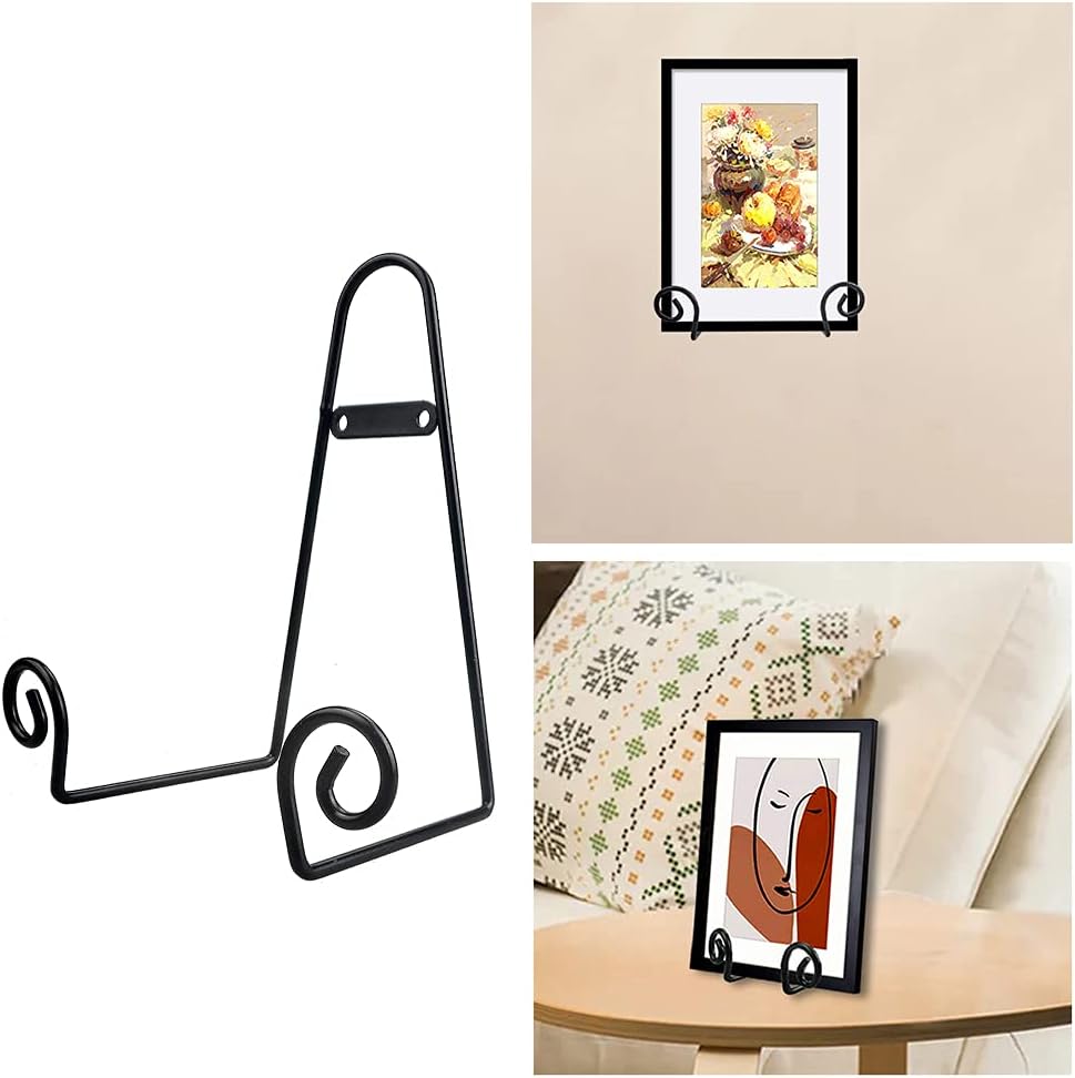 YY YEARCHY Plate Stand Holder for Wall 8 Pieces Hanging Display Rack Art Hanger Metal Easel Photo Holder Books Bowls Platters