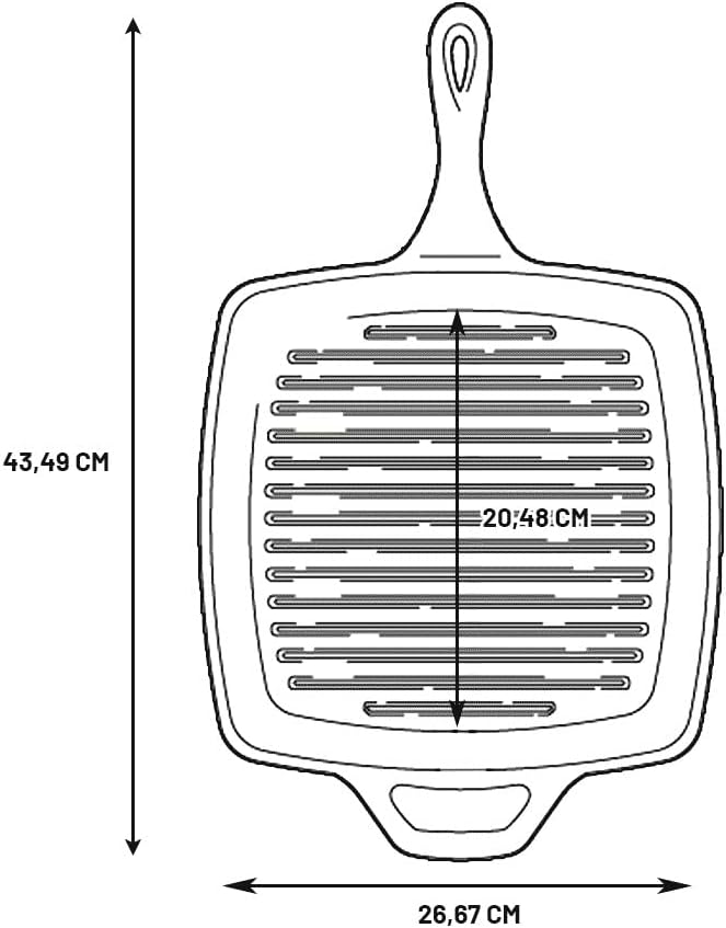 Lodge Cast Iron Grill Pan, Square, 10.5 Inch