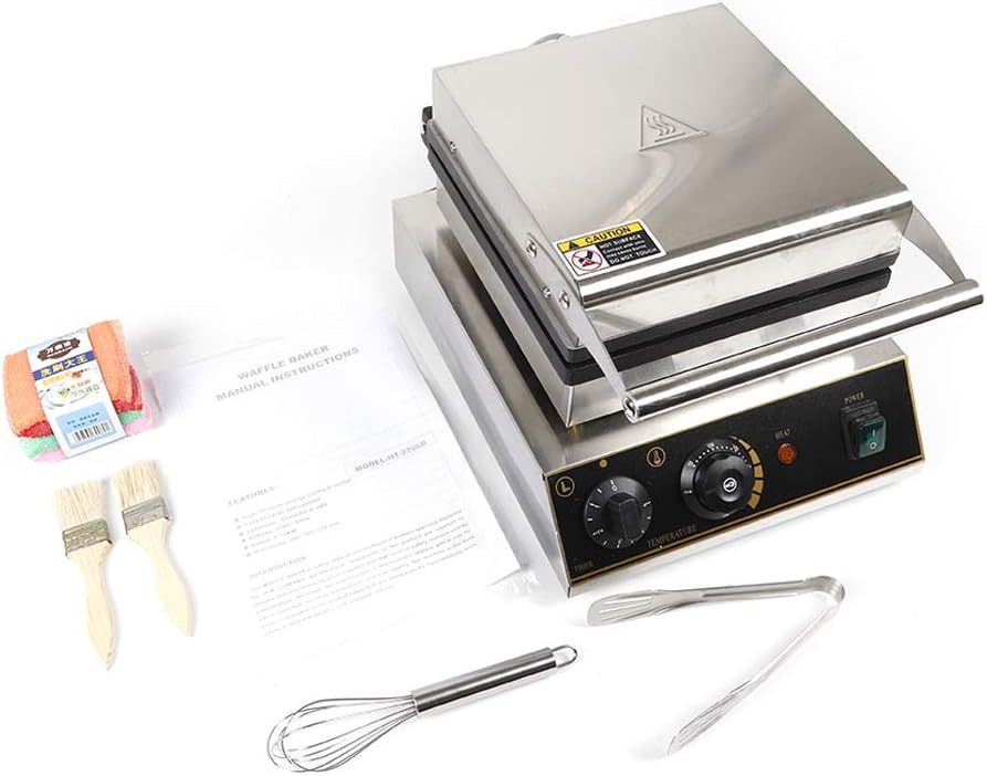 16 Grids Commercial Electric Waffle Maker 1750W,Non-stick Waffle Machine 50300℃ Temp,Stainless Steel Mini Round Waffle Maker Machine for Restaurant,110V (13Inch)