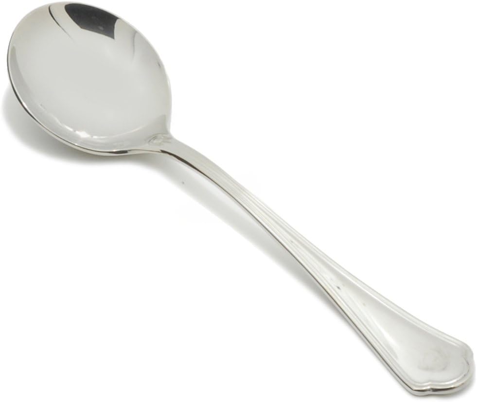 Fortessa Medici 18/10 Stainless Steel Flatware Bouillon Spoon, Set of 12