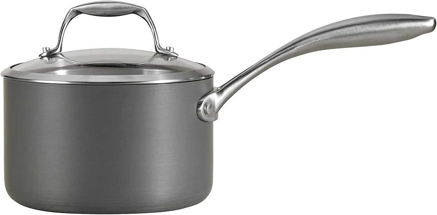 Tramontina OnyxPro Hard Anodized Non Stick 2-Quart Small Sauce Pan with Glass Lid, Oven Safe