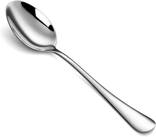 WYT Dinner Spoons Set for 8, Stainless Steel 8-Piece Flatware Spoons Set, Modern Silverware Dinner Spoon, Mirror Polished, Dishwasher Safe, 7.9 Inches