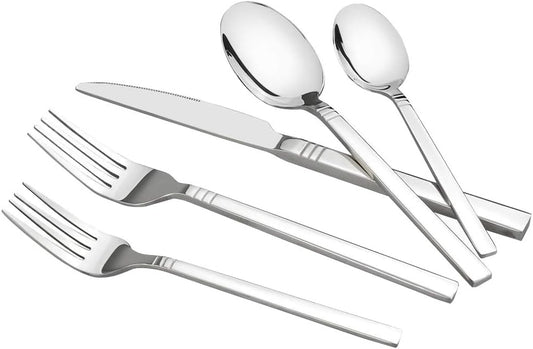 Fiaze 40-Piece Flatware Set, Stainless Steel, Service for 8