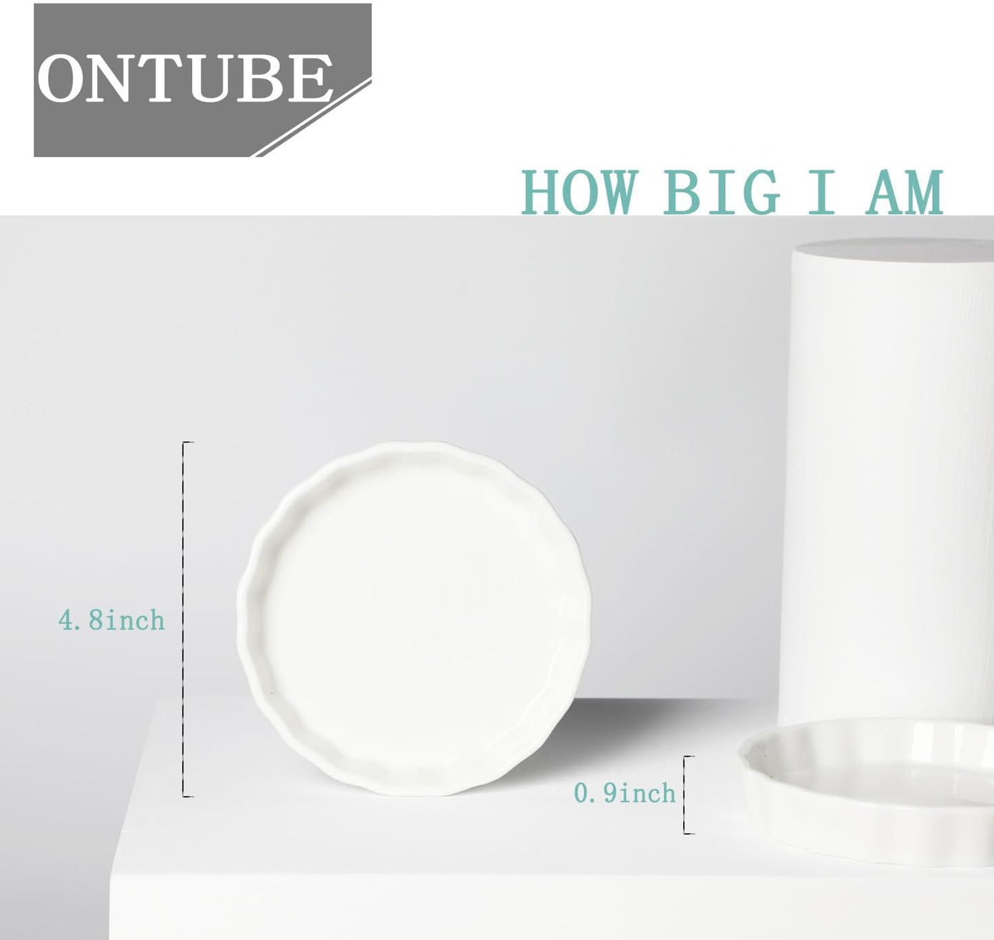 ONTUBE Ramekins -Porcelain Round Ramekins for Creme Brulee Dishes,Dipping Sauces,Baking Pudding Cups, Souffle Dish,Oven Safe,Set of 6 White