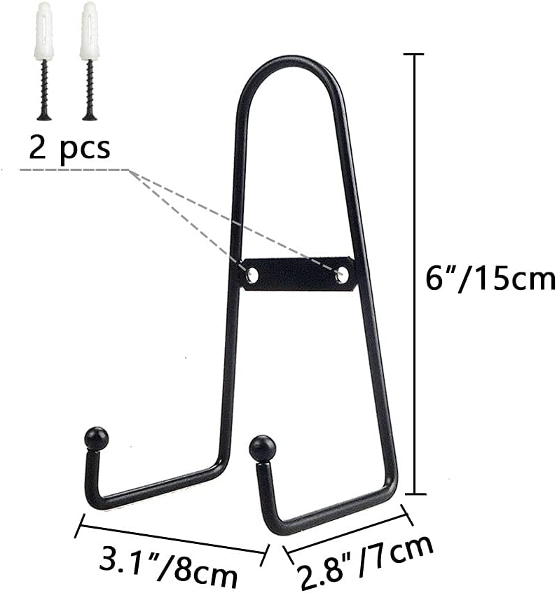 YY YEARCHY Plate Stand Holder for Wall 8 Pieces Hanging Display Rack Art Hanger Metal Easel Photo Holder Books Bowls Platters