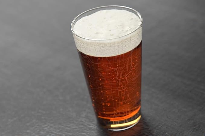 Well Told Engraved Indianapolis Indiana Map Pint Glass, Etched Beer Gift (16 oz, Clear) City Map Pint, Custom City Glassware, Gifts For Beer Lovers