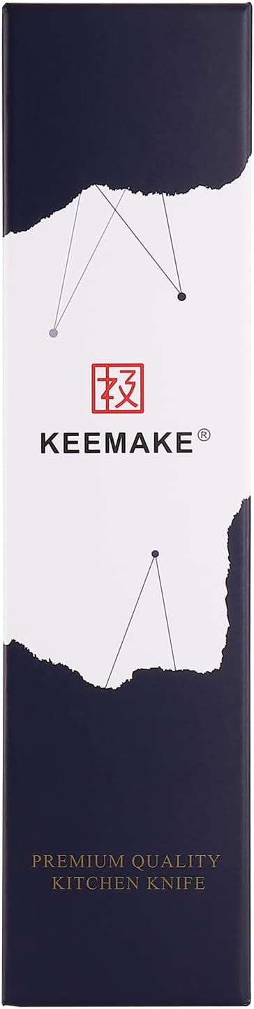 KEEMAKE 8 Inch Carving Knife - Ultra Sharp Slicing Knife High Carbon Stainless Steel Blade & Ergonomic Handle for Meat Cutting BBQ Turkey Ham Gift Box Included