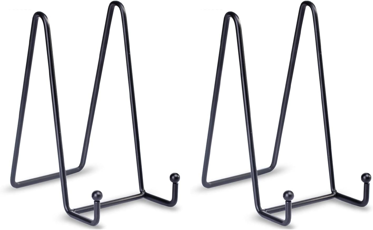 LIONWEI LIONWELI Plate Stands for Display - 6 Inch Metal Easels 2 Pack - Sturdy Tabletop Holders for Decorative Plates, Picture Frames, Books, Tablets, Vinyl Records & More - Black