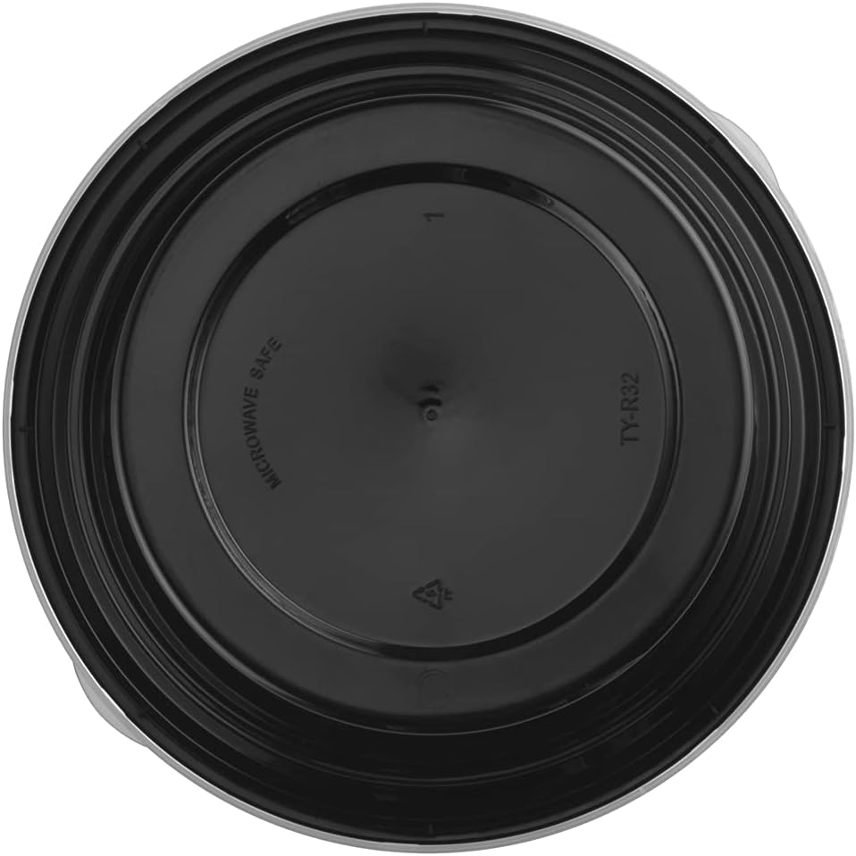 TIYA Food Containers – 32 oz Bulk 150 Pack with Lids – Plastic To-Go Round Bowls – Reusable, Microwavable, Dishwasher Safe – Leak-Proof, Great for Meal Prep – BPA-Free